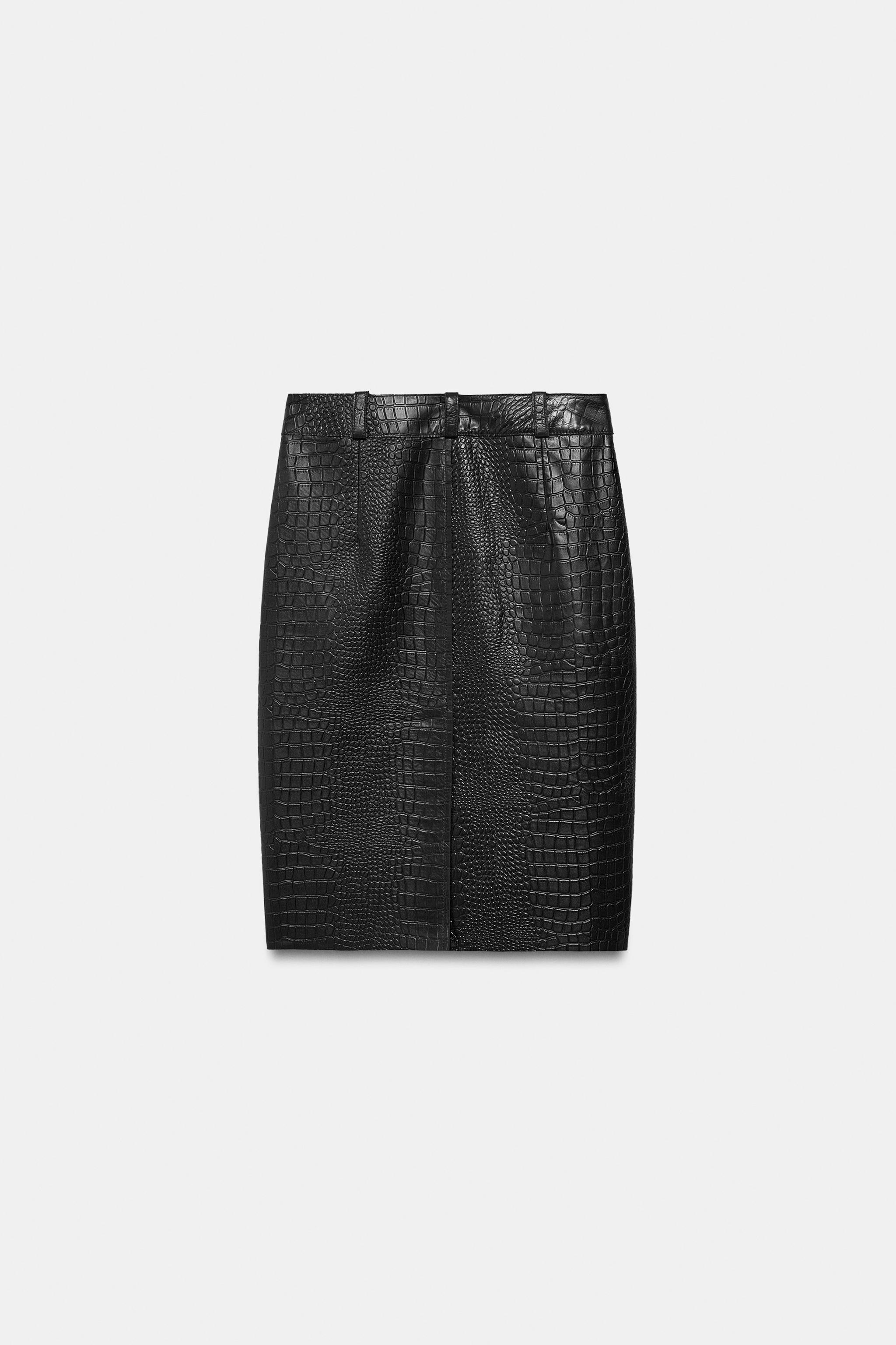 JUPE EN CUIR FAÇON CROCO ZW COLLECTION ÉDITION LIMITÉE